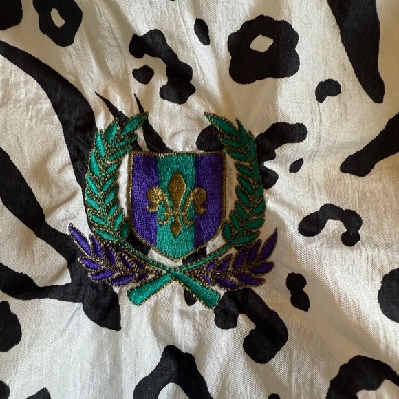 Vtg Casual Isle  Animal Print Jacket with Green Accents size M - Picture 11 of 16